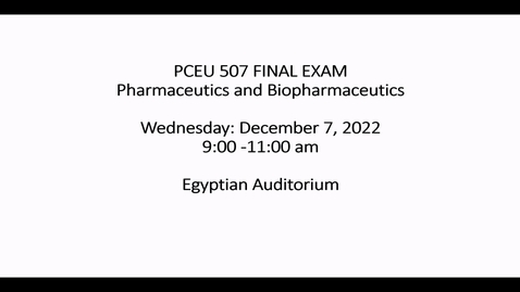 Thumbnail for PCEU 507 Pharmaceutics and Biopharmaceutics