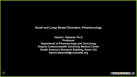 Thumbnail for 250327  - M1 - GI - 8am - Pharmacology of Large and Small Bowel -  Akbarali