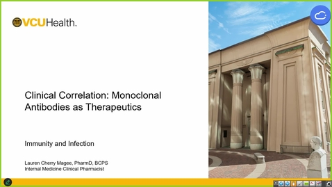 Thumbnail for 241016  - M1 - I&amp;I - 10am -  Clinical Correlation: Monoclonal Antibodies as Therapeutics  + Mucosal Immunity - Magee + Landry