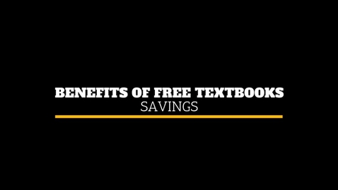 Thumbnail for Benefits of Free Textbooks: Savings