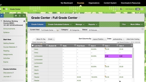 Thumbnail for Creating a grading period