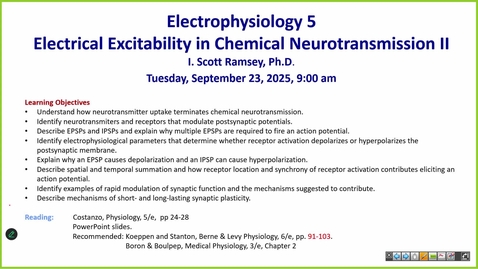 Thumbnail for 250923 - M1 - PHYS - 9AM - Electrophysiology 5