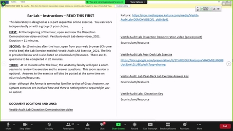 Thumbnail for entry 211111 - M2 - 11am - NRS - Auditory and Vestibular System Anatomy Lab Exercise - Meredith