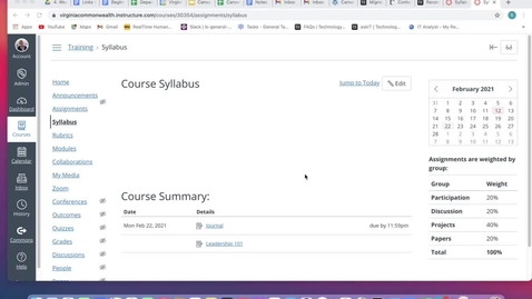 Thumbnail for Adding Your Syllabus in Canvas