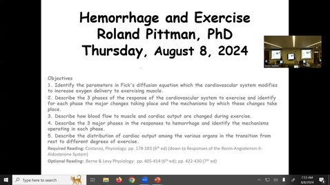 Thumbnail for 240808 - M2 - 8AM - CARD - Hemorrhage and Exercise
