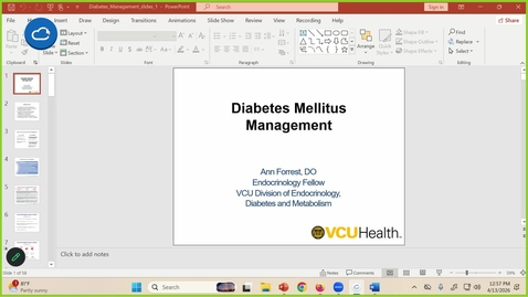 Thumbnail for 260413 - 1PM - M1 - ENDO - Diabetes Mellitus Management/Nutrition