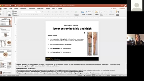 Thumbnail for entry 210204 - M1 - 8am - MOVE - Anatomy: Lower Extremities Hip and Thigh - McGinn Greer