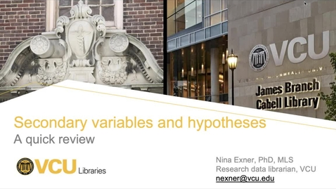 Thumbnail for Secondary data, variables, and hypothesis: A review