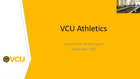 Thumbnail for entry Board of Visitors Athletics Committee Meeting Sept. 15th, 2022