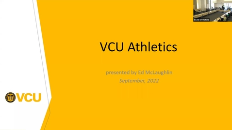 Thumbnail for Board of Visitors Athletics Committee Meeting Sept. 15th, 2022