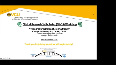 Thumbnail for CReSS Workshop:  Research Participant Recruitment