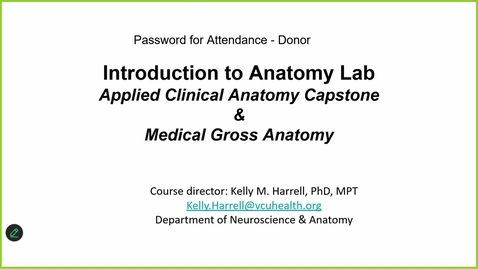 Thumbnail for 260120 - M1 - 3PM - ANAT - Introduction to Anatomy Laboratory