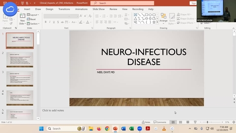 Thumbnail for 251210 - M2 - NRS - 8am - Clinical Aspects of CNS Infections + Coma - Dixit