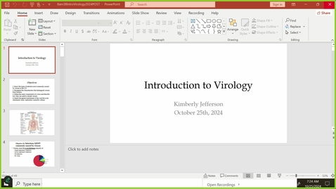 Thumbnail for 241026  - M1 - I&amp;I - 8am -  Introduction to Virology and Viral Replication + Viral Immune Evasion - Jefferson + McVoy