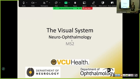 Thumbnail for 2501107 -  M2 - NRS - 10am- Visual System &amp; Visual Disorders II + Brainstem I- Cranial Nerves - Haines + McGinn