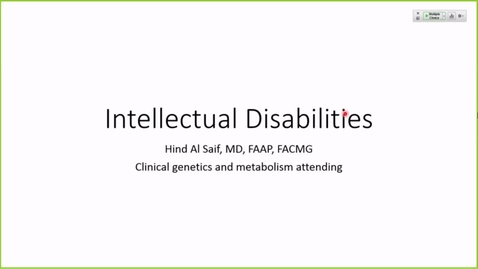 Thumbnail for entry 23/220119 - M2 - 11am - BHS - Intellectual and Learning Disorders - 