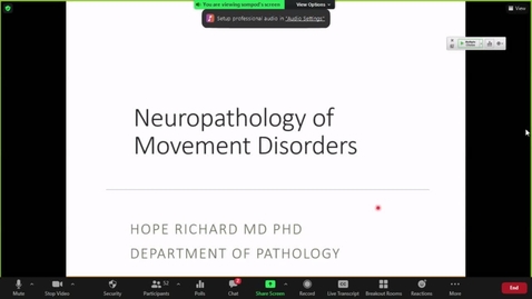 Thumbnail for entry 211202 - M2 - 10am - NRS - Nueropathology of Movement Disorders - Richard