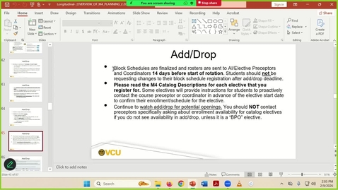 Thumbnail for CIM@VCU: Planning M4 schedules
