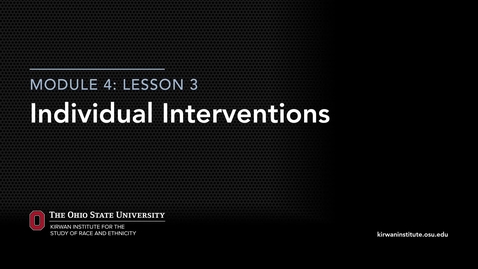 Thumbnail for entry Module 2: Individual Interventions