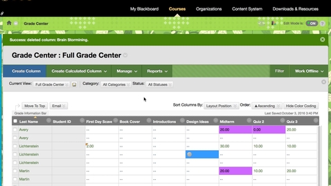 Thumbnail for entry Create Columns in the Grade Center