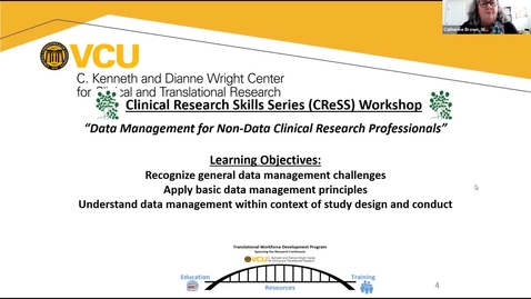 Thumbnail for CReSS Workshop:  Data Management for Non-Data Clinical Research Professionals