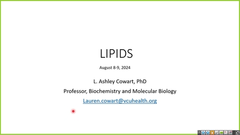 Thumbnail for 240808 - M1  - MBHD - 8am - Lipid Structure and Function - Cowart