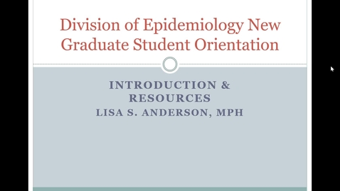 Thumbnail for Epi Grad Progs Orientation Student Resources