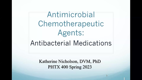 Thumbnail for PHTX 400 Lecture 24 Antibiotics_S2023
