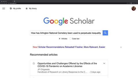 Thumbnail for Google Scholar: developing a search strategy