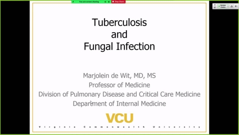 Thumbnail for entry 210921 - M2 - 8am - PULM - TB and Fungal Diseases - De wit/Phillappa