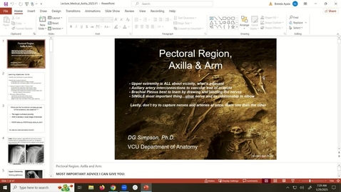 Thumbnail for 250129 - M1 - MOVE - 8am - Anatomy: Axilla, Arm &amp; Brachial Plexus - Simpson