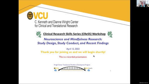 Thumbnail for CReSS Workshop:  Neuroscience and Mindfulness Research