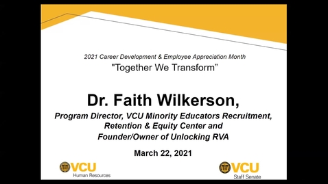 Thumbnail for entry Keynote Speaker - Faith Wilkerson - 3.22.2021