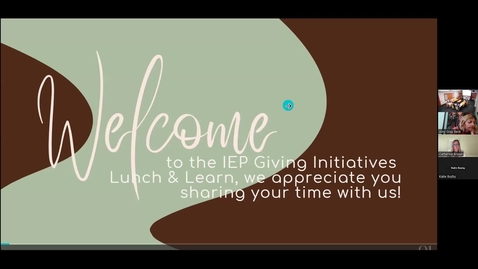 Thumbnail for entry Inclusive Engagement and Philanthropy (IEP) Lunch and Learn Informational Session - 5-8-2023
