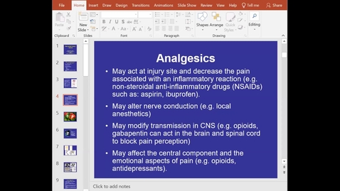 Thumbnail for entry PHTX 400 Lecture 15 Opioids and Pain Control