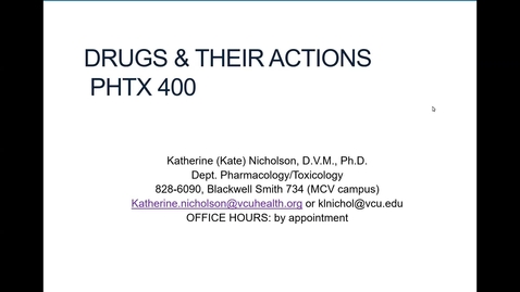 Thumbnail for PHTX 400 Lecture 1 Nicholson
