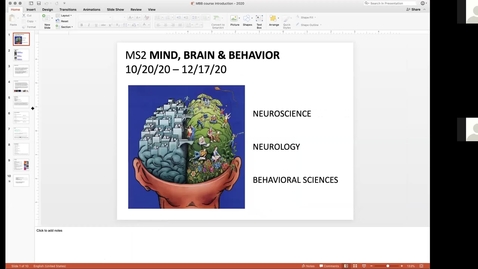 Thumbnail for entry 201020 - M2 - 8am - MBB - Basic Organization of the Nervous System - McGinn Greer