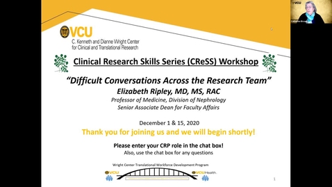 Thumbnail for CReSS Workshop:  Managing Difficult Conversations Across the Research Team