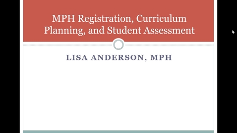Thumbnail for MPH Orientation--registration, curriculum planning