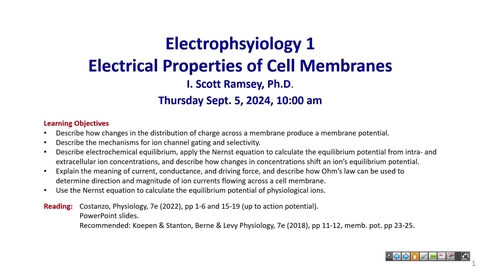 Thumbnail for 240905  - M1 - PHYS - 10am - Electrophysiology 1 + 2 - Ramsey