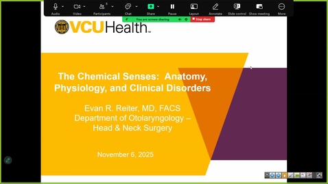 Thumbnail for 2501106 -  M2 - NRS - 8am - The Chemical Senses:Clinical Disorders of Smell and Taste + Ear, Auditory and Vestibular Systems  pt 1 - Reiter + McGinn