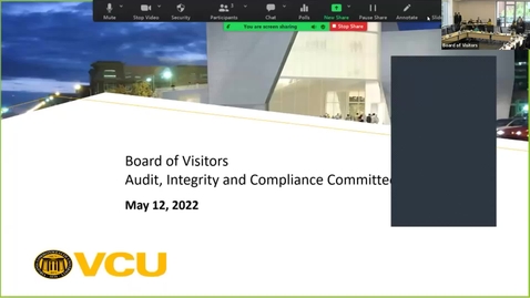 Thumbnail for Board of Visitors Meeting May 12th, 2022 Part 1