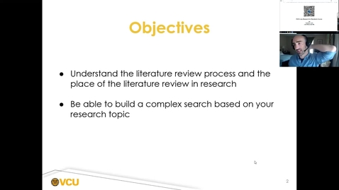 Thumbnail for entry Research For Residents - Research Questions and Literature Search