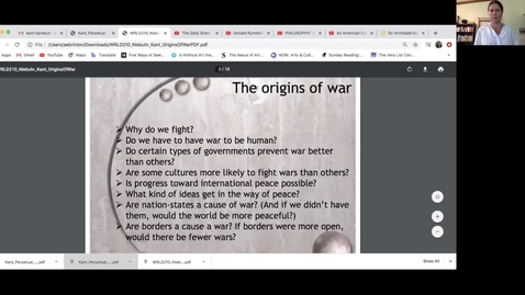 Thumbnail for WRLD210 Lecture #3 Kant, Niebuhr, War