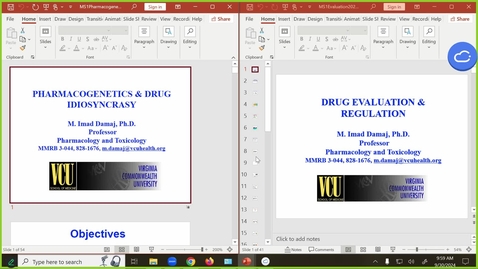 Thumbnail for 240930  - M1 - PHAR - 10am -  Drug Development and FDA Regulation  - Damaj