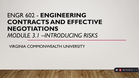 Thumbnail for Engineering Contracts and Effective Negotiations Module 3.1