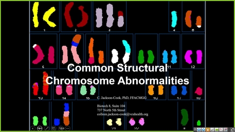 Thumbnail for 240822 - M1 - MBHD - 8am - Structural Chromosome Disorders + Sex Chromosome Disorders - Jackson-Cook