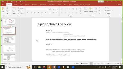 Thumbnail for 240808 - M1  - MBHD - 11am - Lipid Metabolism 1 - Cowart