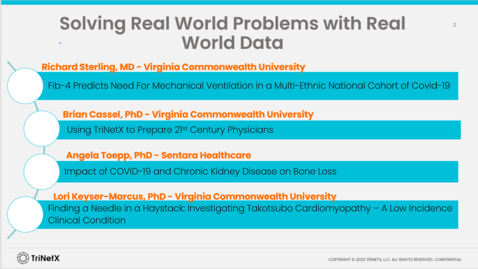 Thumbnail for Solving Real World Problems TriNetX Panel Discussion