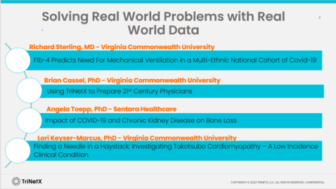 Thumbnail for entry Solving Real World Problems TriNetX Panel Discussion